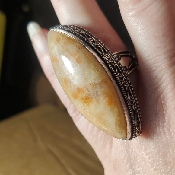 New Huge Sunstone 925 Silver Statement Ring. - Picture 5 of 14